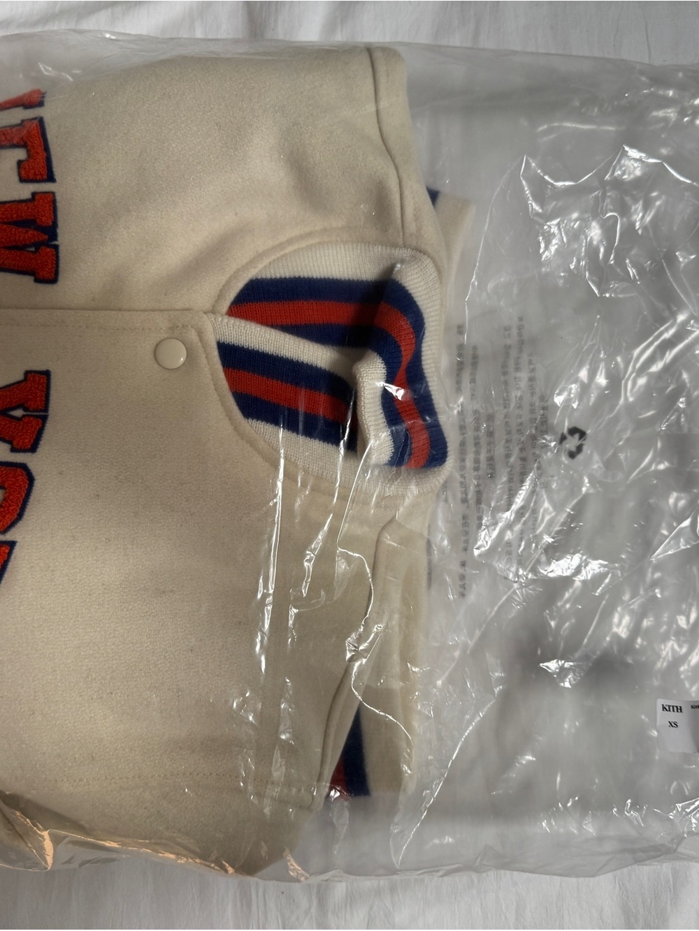 Kith X Golden Bear New York Knicks Varsity Jacket Sz XS Sandrift Knicks Champs